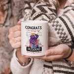 Taza de Cerámica Personalizada con Nombre Congrats On Being My Husband You Lucky Bastard Regalo de San Valentín para Pareja