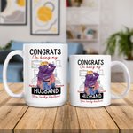 Taza de Cerámica Personalizada con Nombre Congrats On Being My Husband You Lucky Bastard Regalo de San Valentín para Pareja