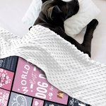 Personalized World's Best Dog Dad Soft Puppy Blanket with Name Birthday Gift for Cat Dog Pet Lover Owner