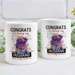 Taza de Cerámica Personalizada con Nombre Congrats On Being My Husband You Lucky Bastard Regalo de San Valentín para Pareja