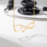Estetoscopio personalizado Infinito Nombre Collar Cumpleaños Graduación Regalo para el personal médico