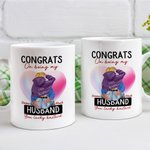 Taza de Cerámica Personalizada con el Nombre Congrats On Being My Husband You Lucky Bastard Regalo de San Valentín para Pareja