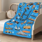 Couverture personnalisée pour enfant avec initiales et nom Alphabet éducatif Décoration maison Cadeau d'anniversaire pour enfant Garçon