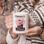 Mug céramique personnalisé avec nom Congrats On Being My Husband You Lucky Bastard Cadeau de Saint-Valentin pour couple