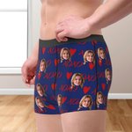 Gepersonaliseerde XOXO Harten Boxershort met gezichtsfoto Comfortabel Herenondergoed Grappig Valentijnsdag Verjaardagscadeau voor hem