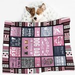 Personalized World's Best Dog Dad Soft Puppy Blanket with Name Birthday Gift for Cat Dog Pet Lover Owner