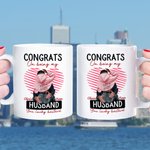 Mug céramique personnalisé avec nom Congrats On Being My Husband You Lucky Bastard Cadeau de Saint-Valentin pour couple