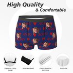 Gepersonaliseerde XOXO Harten Boxershort met gezichtsfoto Comfortabel Herenondergoed Grappig Valentijnsdag Verjaardagscadeau voor hem