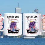Taza de Cerámica Personalizada con Nombre Congrats On Being My Husband You Lucky Bastard Regalo de San Valentín para Pareja