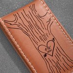Fermasoldi magnetico in pelle personalizzato con iniziali incise e anno di anniversario, regalo di San Valentino per uomo
