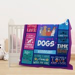 Couverture personnalisée Just A Girl Boy Who Loves Dogs avec nom Cadeau d'anniversaire pour chat, chien, propriétaire d'un animal de compagnie