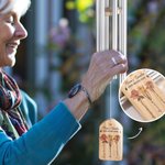 Personligt Vintage Birth Flower Wind Chime med träplatta blommig trädgårdsdekor Mors dag Födelsedagspresent till mamma mormor