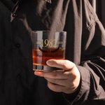 Personalised Modern Minimalist 10oz Whiskey Glasses with Engraved Text Birthday Father's Day Gift for Man