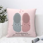 Gepersonaliseerd You Croc My World Kussenhoes Schattige Handen Vasthoudende Pantoffel Home Decoratie Grappig Valentijnsdag Verjaardagscadeau voor kopp
