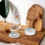 Carte personnalisée de l'endroit où tout a commencé Set de 4 sous-verres ronds avec noms, adresse et date Anniversaire Cadeau de Saint-Valentin pour l