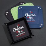 Personalised I Choose You Love Leather Snap Tray Desk Catchall Tray with Name and Text Anniversary Valentine's Day Gift for Loved One