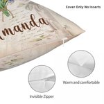 Personalized Family Watercolour Birth Flower Bouquet Throw Pillow Cover Mother's Day Birthday Gift for Women Girls