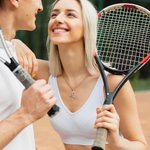 Henkilökohtainen Sterling Silver Sydämen muotoinen tennismaila kaulakoru nimi syntymäpäivä joukkue lahja tennis rakastaja