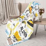 Gepersonaliseerde Bouwwagen Ontwerp Fleece Sherpa Deken met Naam Verjaardag Verjaardagscadeau voor Baby's Kinderen