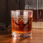 Personalised Modern Minimalist 10oz Whiskey Glasses with Engraved Text Birthday Father's Day Gift for Man