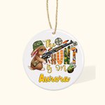 Personalized Ceramic Easter Basket Name Tag The Hunt Is On with Bunny Pattern and Name Easter Gift for Kid