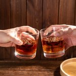 Personalised Modern Minimalist 10oz Whiskey Glasses with Engraved Text Birthday Father's Day Gift for Man