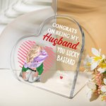 Spersonalizowane gratulacje z okazji bycia moim mężem Akrylowa tabliczka z imionami na biurko Prezent rocznicowy dla pary
