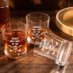 Personalised Golf 10oz Whisky Glasses with Engraved Text Birthday Father's Day Gift for Man Golf Lover