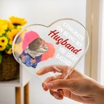 Personalized Congrats on Being My Husband Acrylic Heart Plaque with Names Valentine's Day Anniversary Gift for Couple