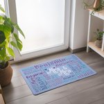 Alfombrilla de puerta antideslizante personalizada en forma de nube de palabras multicolor Regalo de San Valentín para parejas