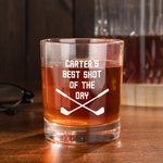 Personalised Golf 10oz Whisky Glasses with Engraved Text Birthday Father's Day Gift for Man Golf Lover