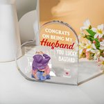 Personalized Congrats on Being My Husband Acrylic Heart Plaque with Couple Names Desk Decor Valentine's Day Anniversary Gift for Couple