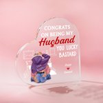 Personalized Congrats on Being My Husband Acrylic Heart Plaque with Couple Names Desk Decor Valentine's Day Anniversary Gift for Couple