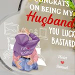Personalized Congrats on Being My Husband Acrylic Heart Plaque with Couple Names Desk Decor Valentine's Day Anniversary Gift for Couple
