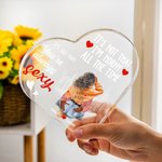 Personalized I'm Horny  All The Time Acrylic Heart Plaque with Names Desk Ornament Valentine's Day Anniversary Gift for Lover
