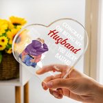 Personalized Congrats on Being My Husband Acrylic Heart Plaque with Couple Names Desk Decor Valentine's Day Anniversary Gift for Couple