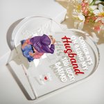 Personalized Congrats on Being My Husband Acrylic Heart Plaque with Couple Names Desk Decor Valentine's Day Anniversary Gift for Couple