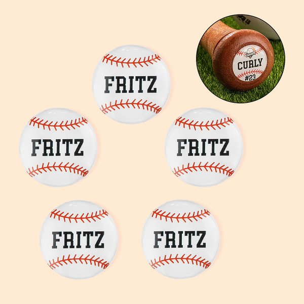 Juego personalizado de 5 pegatinas en 3D con nombre, número y logotipo para el pomo del bate de béisbol Regalos para los amantes del deporte