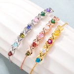 Personligt 2-5 födelsestenar och namn Familjearmband Mors dag Jubileum Födelsedagspresent till mamma mormor