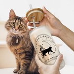 Personalizzato From the Library of Frosted Clear 20oz Glass Cup con coperchio e cannuccia Regalo di compleanno per gli amanti degli animali e dei libri