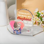 Personalized Congrats on Being My Husband Acrylic Heart Plaque with Names Valentine's Day Anniversary Gift for Couple
