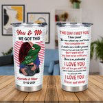 Bicchiere personalizzato in acciaio inox da 20 oz con nome e parole d'amore Regalo di San Valentino per l'anniversario della coppia