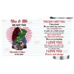 Bicchiere personalizzato in acciaio inox da 20 oz con nome e parole d'amore Regalo di San Valentino per l'anniversario della coppia