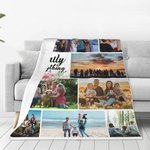 Personalisierte „Family is everything“ Weiche Decke mit 9 Fotos Collage Geburtstag Weihnachten Geschenk für Familie Freunde