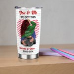 Bicchiere personalizzato in acciaio inox da 20 oz con nome e parole d'amore Regalo di San Valentino per l'anniversario della coppia