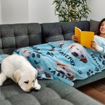 Manta de forro polar personalizada con foto y nombre para perro Regalo de cumpleaños y aniversario para los amantes de las mascotas