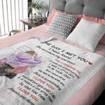 Personalized Line Love Heart Blanket with Name and Words of Love Romantic Home Decoration Valentine's Day Anniversary Gift for Couple