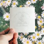 Libro de Nacimientos Personalizado Flor de la Biblioteca de Nombre Sello en relieve con bolsa de almacenamiento Regalo de cumpleaños para los amantes de los libros