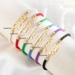 Bracelet en Corde Réglable Accessoire Personnalisé avec Nom Hébraïque Bat Mitzvah Cadeau Anniversaire pour Femmes Hommes