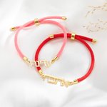 Bracelet en Corde Réglable Accessoire Personnalisé avec Nom Hébraïque Bat Mitzvah Cadeau Anniversaire pour Femmes Hommes